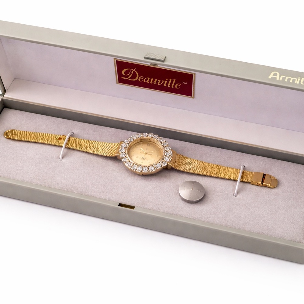 Deauville Gold-Tone Crystal Ladies Watch - Picture 2 of 10